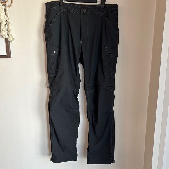 Kuhl Men RENEGADE CARGO Convertible Cargo black gray hiking performance pants 38 - Picture 1 of 16